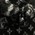 Louis Vuitton Monogram Jacquard Fleece in a black and white colorway. - Image 9