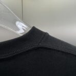 Balenciaga White Logo Embroidered Cotton T-Shirt Black - Image 8