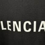 Balenciaga White Logo Embroidered Cotton T-Shirt Black - Image 9