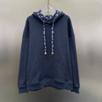 Louis Vuitton Cotton Hoodie in blue, featuring a Monogram motif