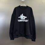 Balenciaga Layered Sports cotton sweatshirt in black with a white logo print