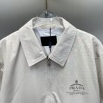 Prada Cotton-Blend Blouson Jacket Beige - Image 6