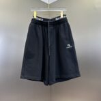 Balenciaga sweat shorts in black cotton curly fleece