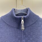 Louis Vuitton Cashmere-Wool Blend Half-Zip Pullover in navy blue - Image 8