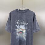Balenciaga Getaria Oversized T-shirt in faded washed black cotton jersey. - Image 10