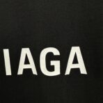 Balenciaga White Logo Embroidered Cotton T-Shirt Black - Image 11