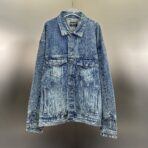 Balenciaga Deconstructed Denim Jacket in a faded blue wash