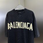 Balenciaga Tape Type Medium Fit T-shirt in faded washed navy cotton jersey - Image 14
