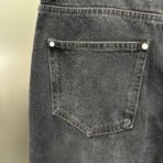 Louis Vuitton black denim pants with a Monogram Macro motif - Image 11