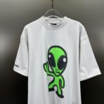 Balenciaga White Oversized Cotton Alien T-Shirt - Image 15