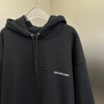Balenciaga logo-print cotton hoodie Black - Image 12