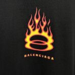 Balenciaga Flame Short Sleeve T-Shirt in washed-out black cotton-jersey - Image 12