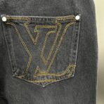 Louis Vuitton black denim pants with a Monogram Macro motif - Image 13