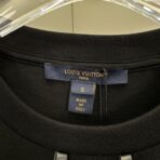 Louis Vuitton Rhinestone Signature T-Shirt in black cotton jersey with an LV chain embellishment. - Image 11