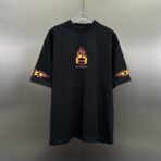 Balenciaga Flame Short Sleeve T-Shirt in washed-out black cotton-jersey - Image 14
