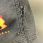 Balenciaga Flaming Unity distressed cotton-jersey shorts in black - Image 9