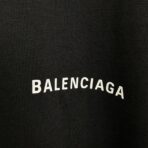 Balenciaga White Logo Embroidered Cotton T-Shirt Black - Image 12