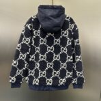 Gucci Jumbo GG High-Pile Fleece Jacket Navy - Image 3