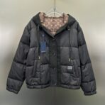 Louis Vuitton Hooded Quilted Ripstop Jacket Black